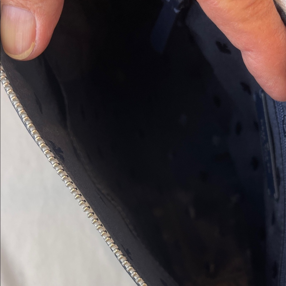 Kate Spade Denim Cameron Blue White Colorblock Top Zip Crossbody Retail $349 - Picture 8 of 12